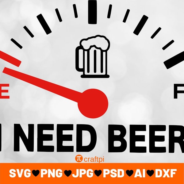 Necesito cerveza SVG - Cortar archivos para Cricut - Silueta - Vector - Descarga digital instantánea - ¡archivos svg, png, jpg y psd incluidos!