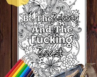 Adult Coloring Pages printable, Printable Coloring Sheets, Coloring Pages, Swear Word Coloring Pages, Curse words Coloring, Motivational