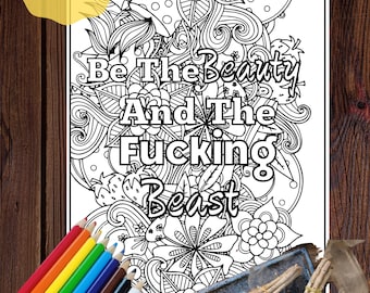 Adult Coloring Pages printable, Printable Coloring Sheets, Coloring Pages, Swear Word Coloring Pages, Curse words Coloring, Motivational