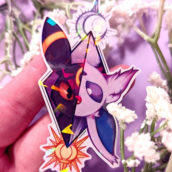 Umbreon and Espeon - Sun and Moon - Holographic Sticker