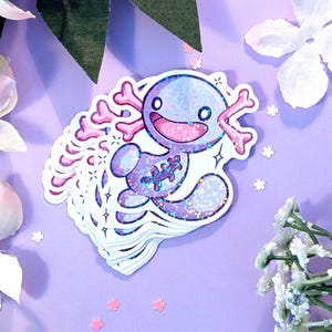 Shiny Paldean Wooper - Holographic Sticker