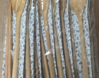 Juego de cubiertos de madera reutilizables
