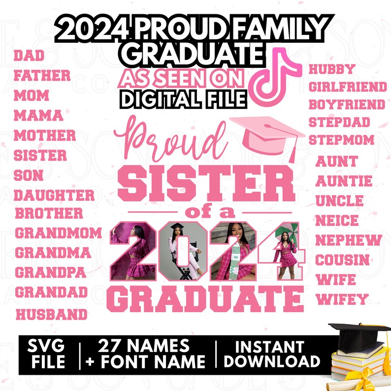 Proud Graduate 2024 SVG.DXF seen on TIKTOK Etsy
