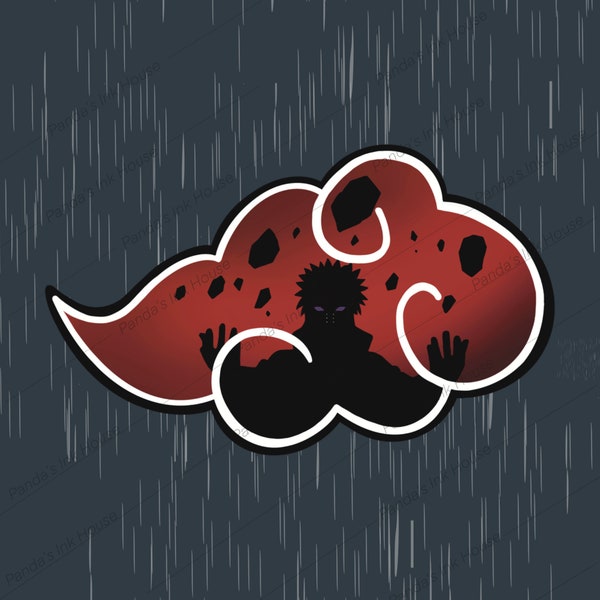 Red Anime Cloud| PNG| JPEG| Printable Die-Cut Sticker| Print At Home