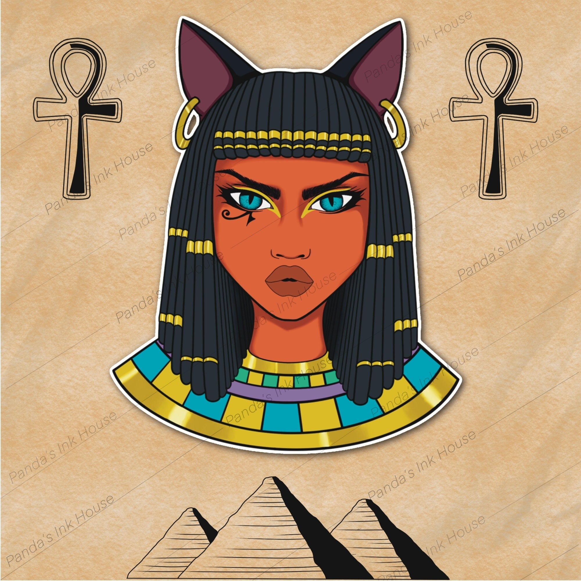 Bastet Head Human Form PNG File JPEG File Printable Art DIY - Etsy
