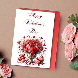 Boeket en lekkernijen Valentijnsdag kaart