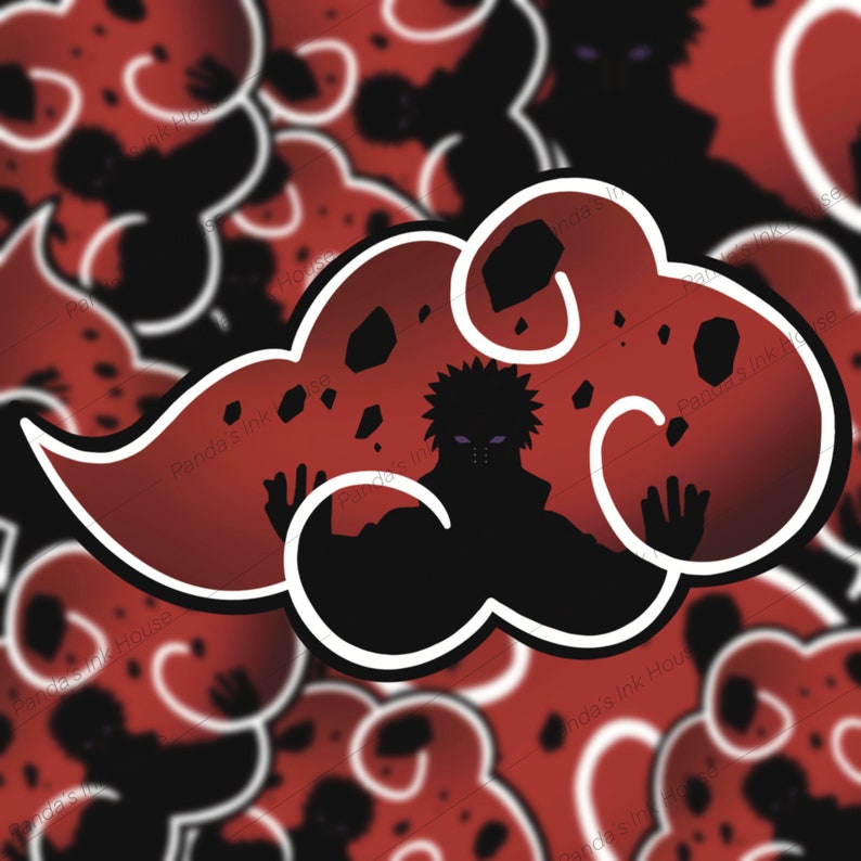 Red Anime Cloud PNG JPEG Printable Diecut Sticker Print at Home Etsy