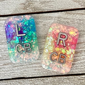 Rainbow X-Ray Markers Set with Initials or Numbers, Rectangle, Square, Circle, Glitter, Multi Color