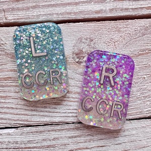 Ombré X-ray Markers Set with Initials or Numbers, Glitter, Rectangle, Square, Circle, or Oval
