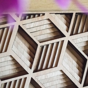 Geometric wooden wall art