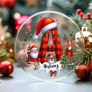 Adornos navideños personalizados PNG, adornos navideños con alfabeto personalizado PNG, adornos navideños con nombre de familia, sublimación, regalos de Navidad