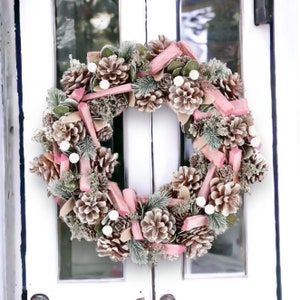 Pink Christmas Wreath | Wreaths | Thanksgiving Decorations | Christmas Decor | Colourful Xmas