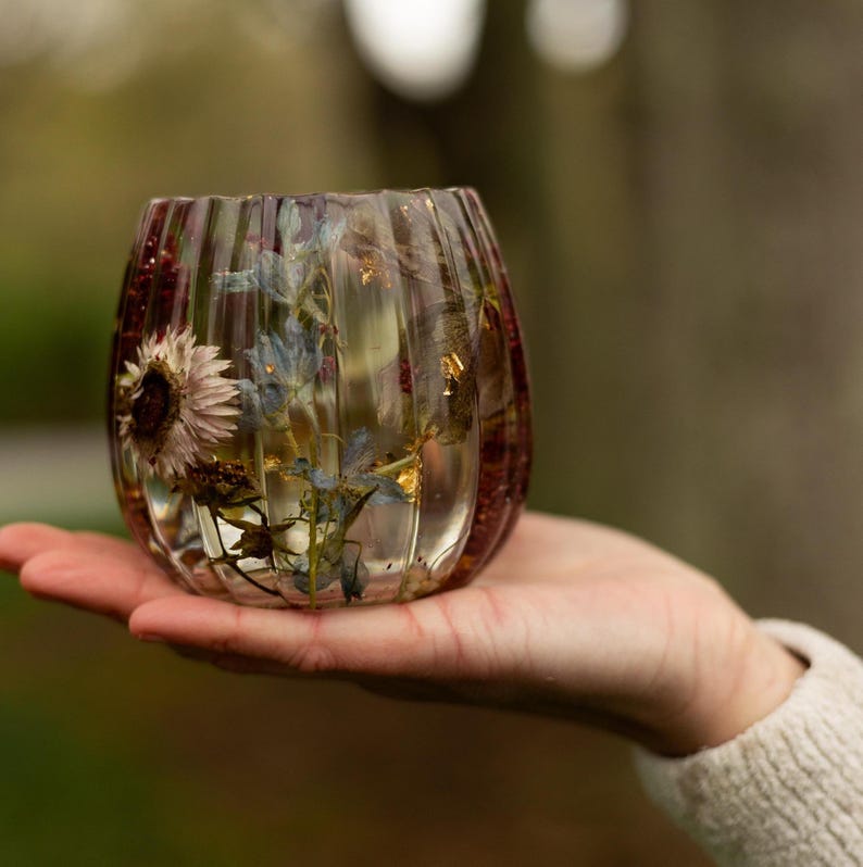Preserved Resin Wedding Flowers Jar Gift Card