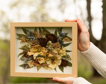 Wedding Shadow Box | Dried Flower | Dried Floral | Preserve Wedding Flowers | Wedding Present | Bridal Bouquet | Floral Preservation | Gift