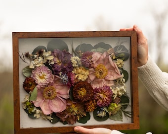Bridal Bouquet Shadow Box | Dried Flower | Fresh Floral | Preserve Wedding Flowers | Wedding Present | Memories | Floral Preservation | Gift