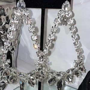 Crystal drill shaped earrings, crystal chandelier earrings, pageant earrings, prom earrings