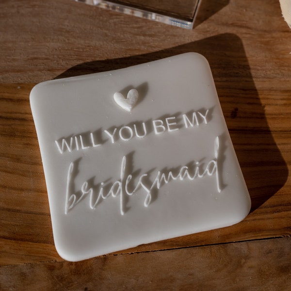 Will You Be My Bridesmaid Flower Girl Maid of Honour Cookie Embosser | Pop'd Embosser | Wedding | Stamp | Fondant Pop'd Embosser