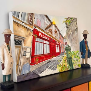 de_Inferno Mid Pizzeria Oil Painting - Print, Oil Game Maps, Vibrant Gaming Art, Video Game Art, Gaming Room Decor, CS - Fan Art