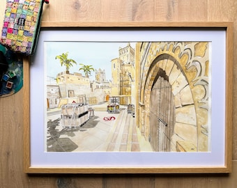 de_Mirage Watercolor Print – Counter-Strike 2 Gaming Art