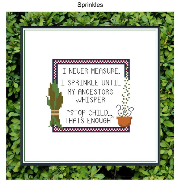 Kitchen cross stitch pattern, kitchen humour, sarcastic cross stitch, ancestor humour, funny cross stitch, pattern keeper compatible