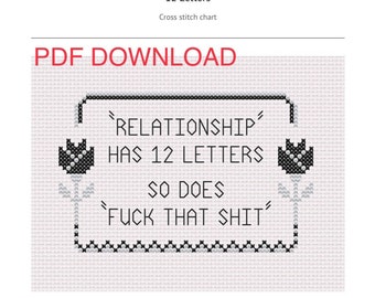 NSFW Relationship Humor Cross Stitch Pattern (PDF Pattern)