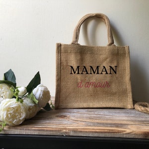Petit sac cabas en jute personnalisé