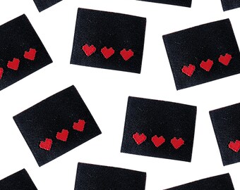 Pixel Heart | Labels For Makers, Sew In Labels, Labels For Handmade Items, Sewing Labels, Woven Labels, Sew On Labels