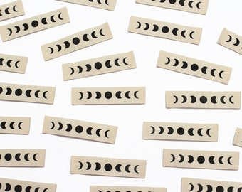 Lunar Phases | Labels For Makers, Sew In Labels, Labels For Handmade, Product Tags Handmade Items, Woven Labels, Sew On Labels