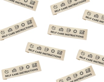 Self Care Label | Labels For Makers, Sew In Labels, Labels For Handmade Items, Product Tags Handmade Items, Woven Labels, Sew On Labels