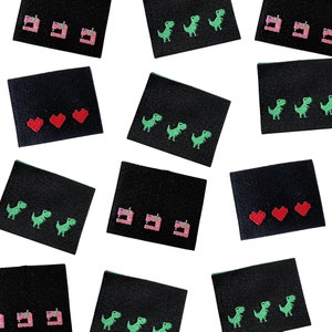 Pixel Pack | Etiketten für Maker, Etiketten zum Einnähen, Etiketten für handgemachte Artikel, Nähetiketten, gewebte Etiketten, Etiketten zum Aufnähen