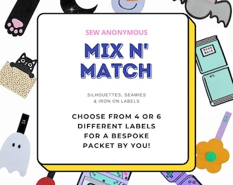 Mix n' Match Pack |  Labels For Makers, Sew In Labels, Labels For Handmade Items, Product Tags Handmade Items, Woven Labels, Sew On Labels
