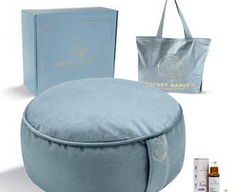 Relaxation Must-Have: Velvet Buckwheat  Meditation Pillow - Stylish & Eco-Friendly Gift! | Relaxing Gift for Yoga Lovers