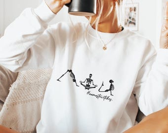 Skeleton Yoga Sweatshirt: Cotton-Blend Crewneck, Halloween Gift