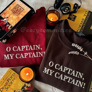 Felpa ricamata "O Capitano, mio Capitano" / "L'attimo fuggente"