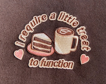 Little Treat Embroidered Sweatshirt | Coffee & Cake Lovers