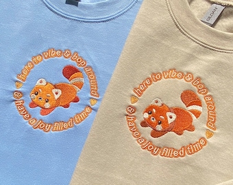 Red Panda Embroidered Sweatshirt | Funny Animal Lovers Gift