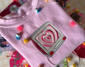Retro Heart Computer | Embroidered Sweatshirt 90s/2000s Webcore