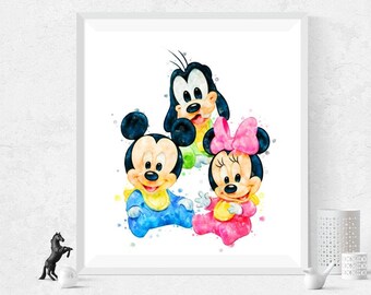 Baby Mickey Painting Etsy Baby Mickey Painting Etsy