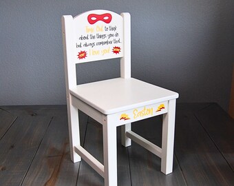 Superhero Time Out Chair, Naughty Think Spot, Calm Down Area for Child Toddler Boy Girl Stool, PreK Kindergarten, Mask Pow Wow, Christmas