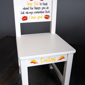 Superhero Time Out Chair, Naughty Think Spot, Calm Down Area for Child Toddler Boy Girl Stool, PreK Kindergarten, Mask Pow Wow, Christmas image 4