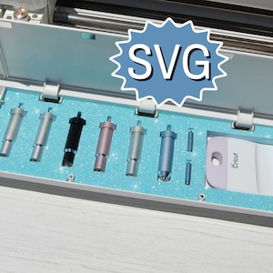 Organizador de herramientas de cuchillas SVG para Cricut Explore Air 2, 3 y 4, bandeja para insertar archivos y plantillas de descarga digital, soporte para accesorios de almacenamiento.
