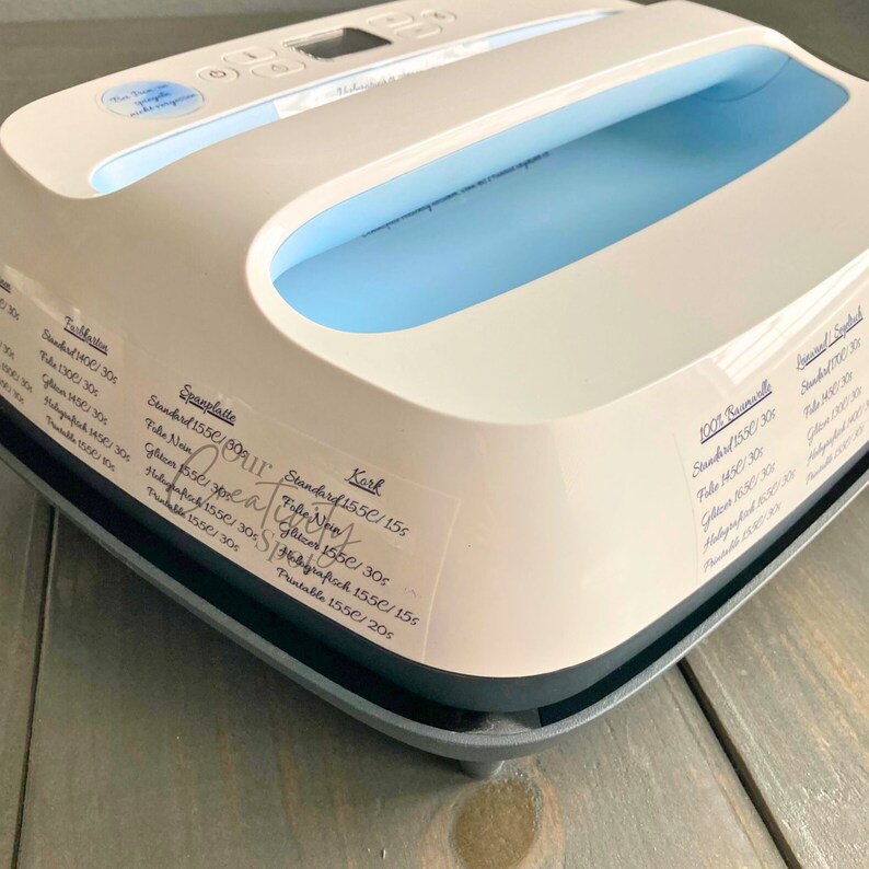 Deutsch Easy Press Heat Guide Spickzettel Aufkleber, Anfänger Anleitung