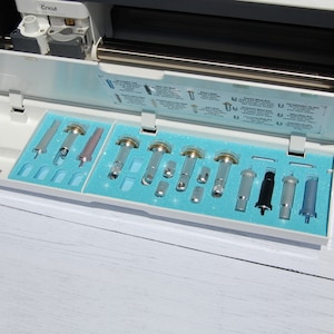 Tool and Blade Organizer Tray Insert for Cricut Maker, 3 4 Middle Medium Big Storage Holder, Accessories Caddy, Glitter Foam Compartment Lid