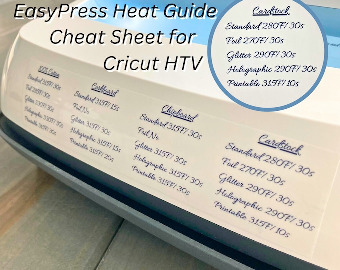 Printable Cheat Sheets for Easypress2 Heat Temperature Settings ...