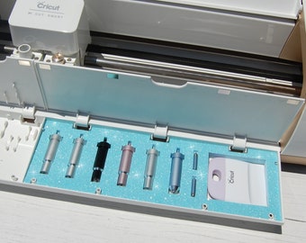 Tool and Blade Organizer for Cricut Explore 3 Explore Air 2 Tray, Glitter Foam Accessoires Holder, Lid Compartment Craft Storage Insert