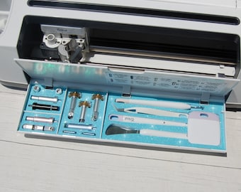 Hand Tool and Blade Organizer Tray Insert for Cricut Maker, Glitter Foam Accessories Holder Maker 3 4, Craft Storage Compartment Full Lid