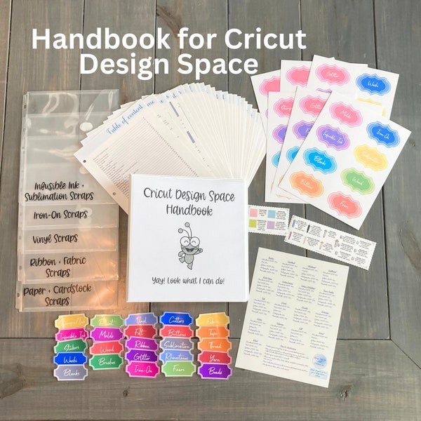 Handbook for Cricut Design Space, Beginners Craft Binder with Instructions Tutorial for Maker, Explore Air 2 3, Joy Heat Guide Cheat Sheet