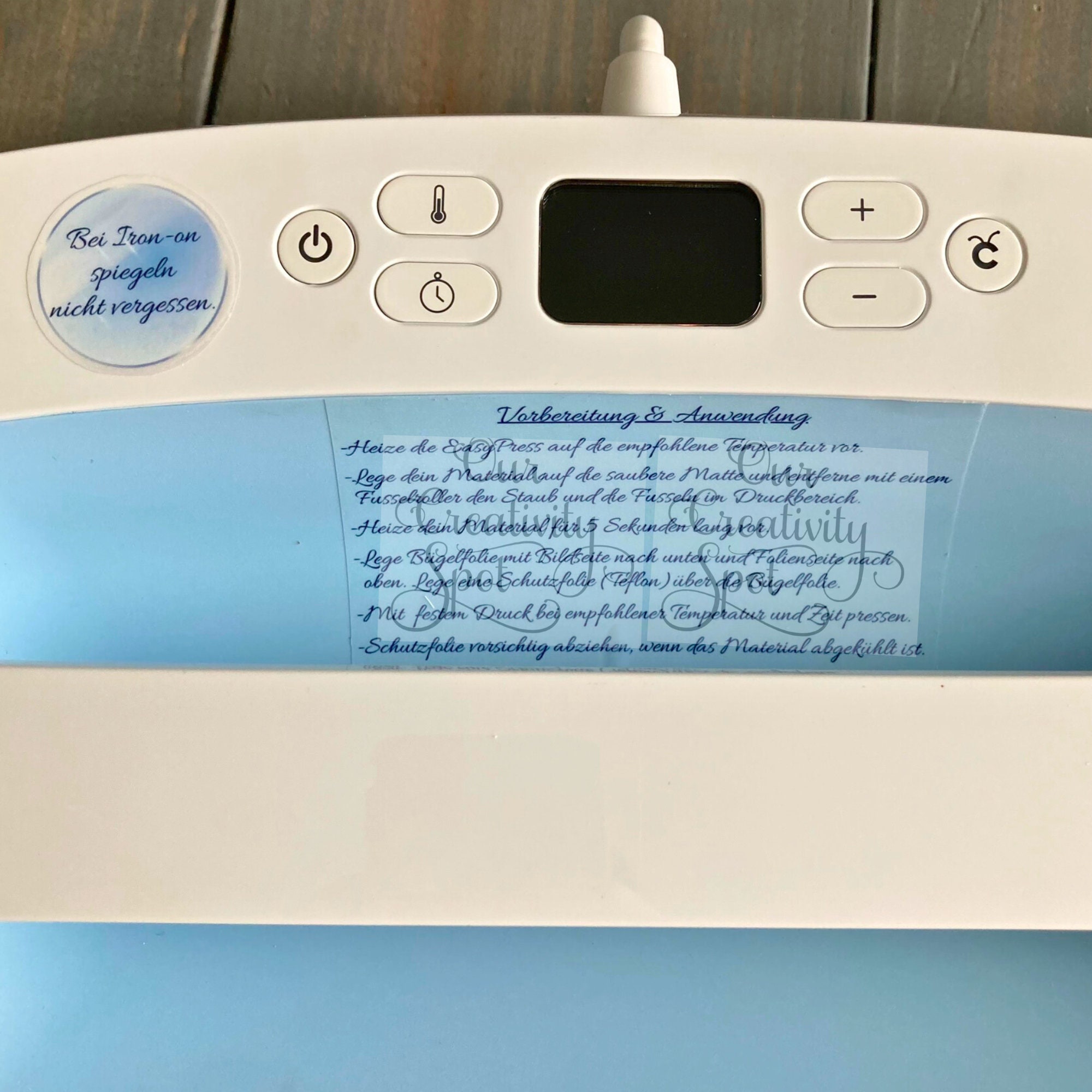 GERMAN Easy Press Heat Guide Cheat Sheet Sticker, Beginners Guide for