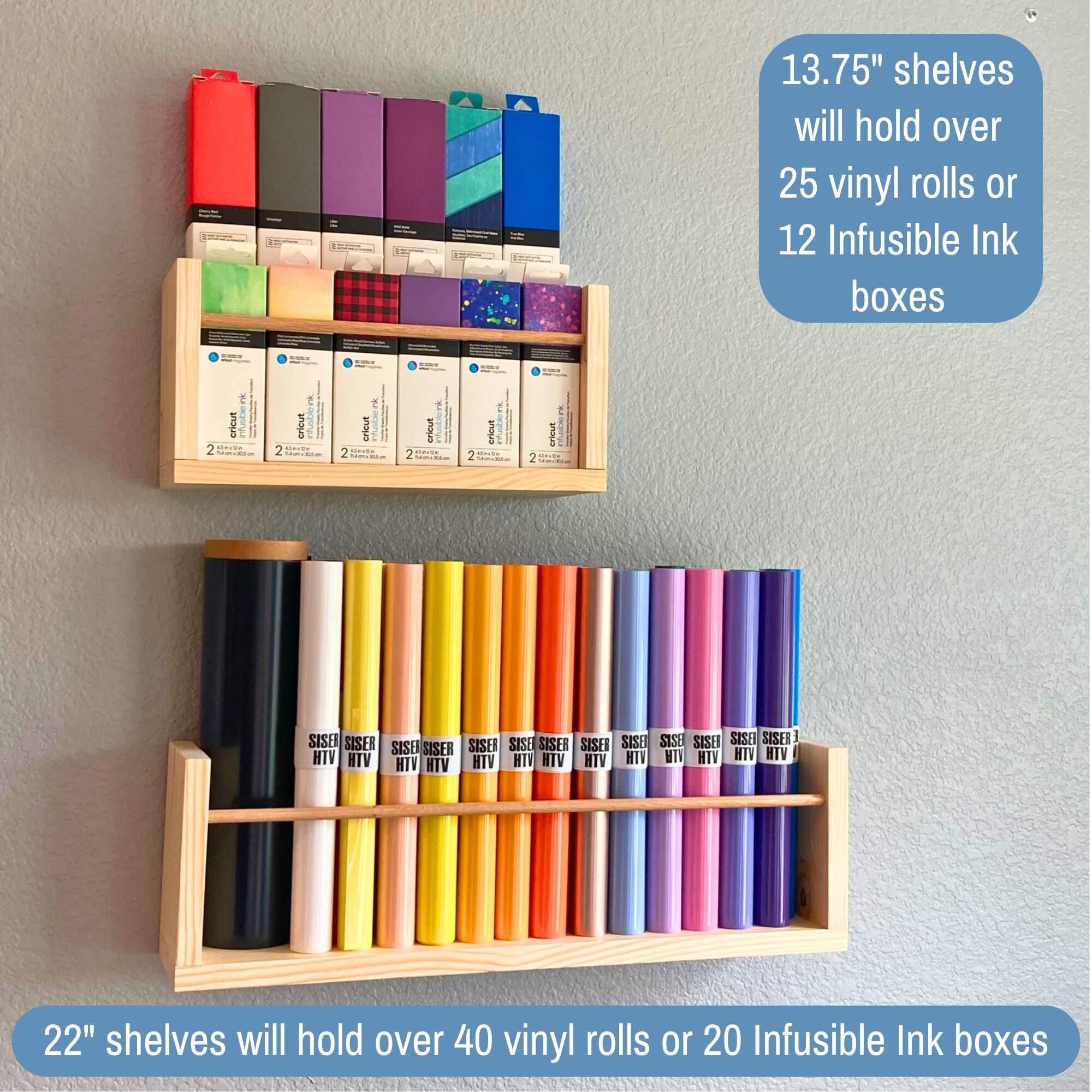 Vinyl Roll Holder Wall Storage Shelf, Cricut Siser Htvront Iron on ...