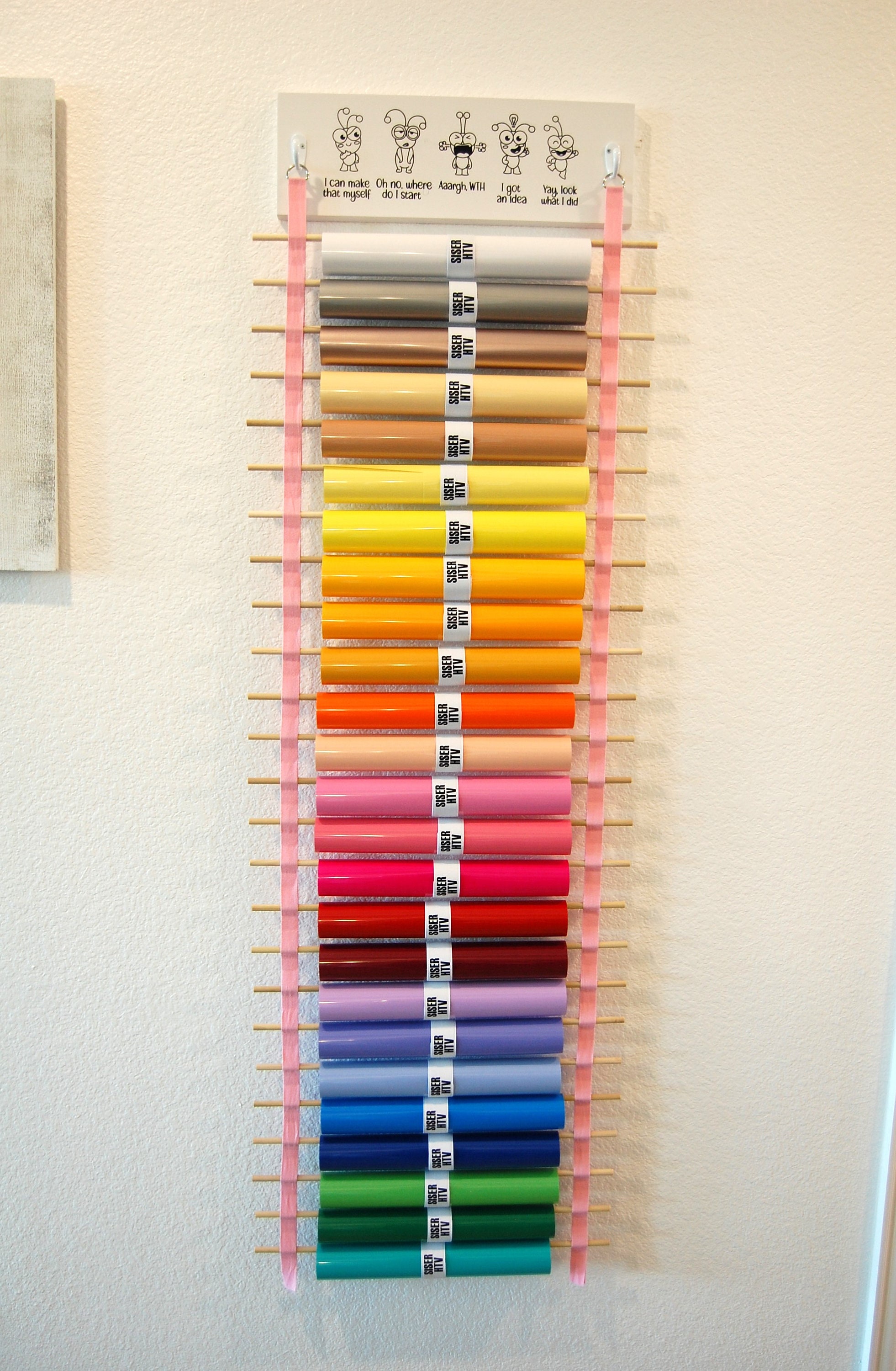 Vinyl Roll Holder Organizer, HTV Roll Wall Storage Rack, Craft Room